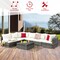 Costway 7PCS Patio Rattan Furniture Set Sectional Sofa Garden White Cushion